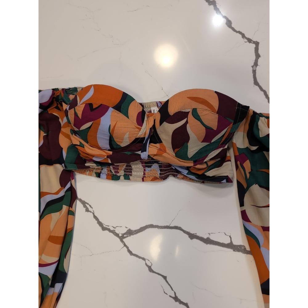 Live 4 Truth Anthropogy Boho Bell Sleeve Cropped Blouse & Pants Leaves Size M - Picture 7 of 16